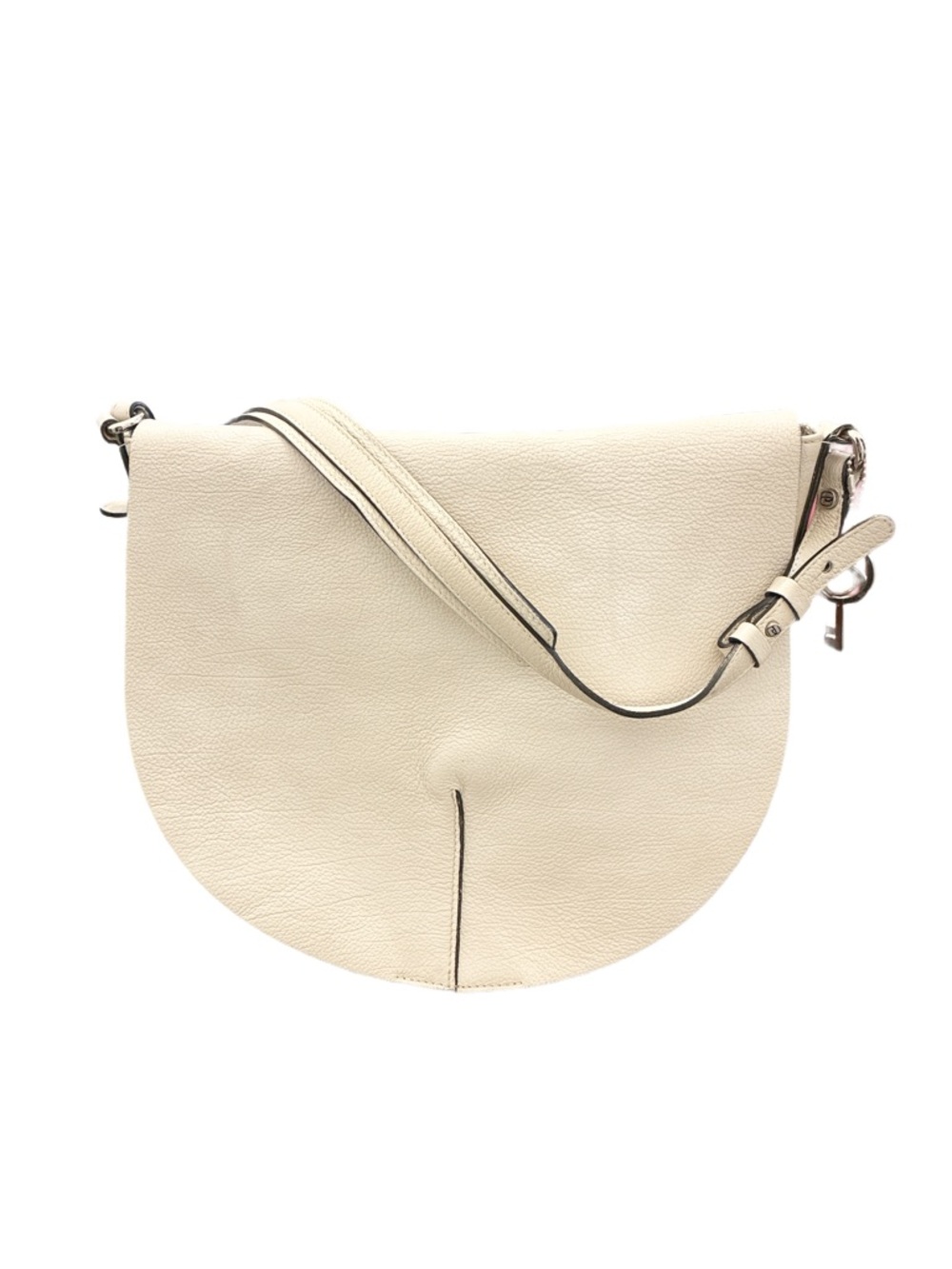 Gianni Chiarini Moon Shaped Saddle Shoulder Bag in Off White